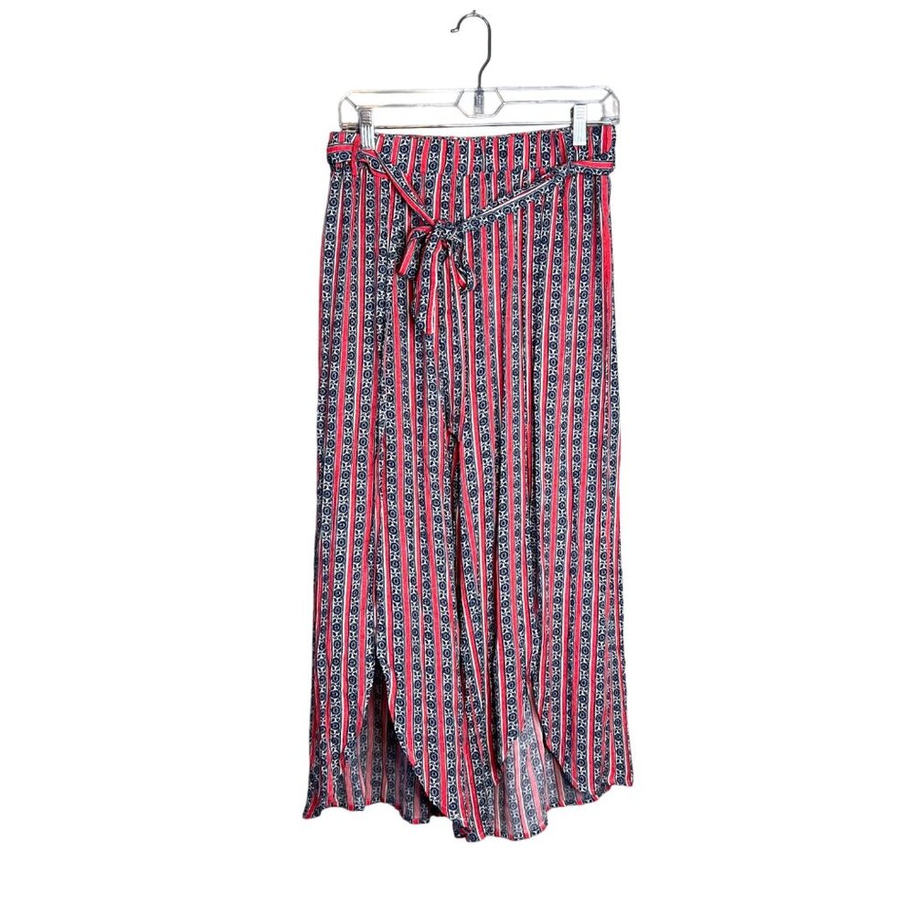 Olivaceous Flowy Wide Leg Pants Size L Belted Lightweight Comfortable NWT